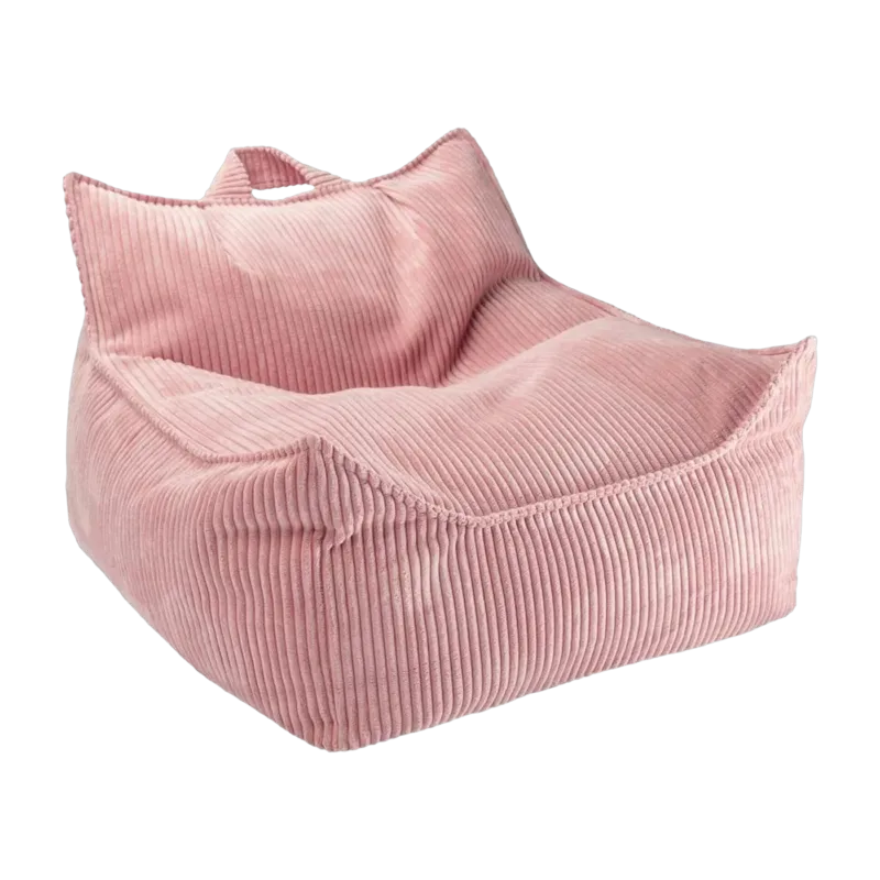 Pouf fauteuil en velours côtelé rose 80 x 70 cm - Wigiwama