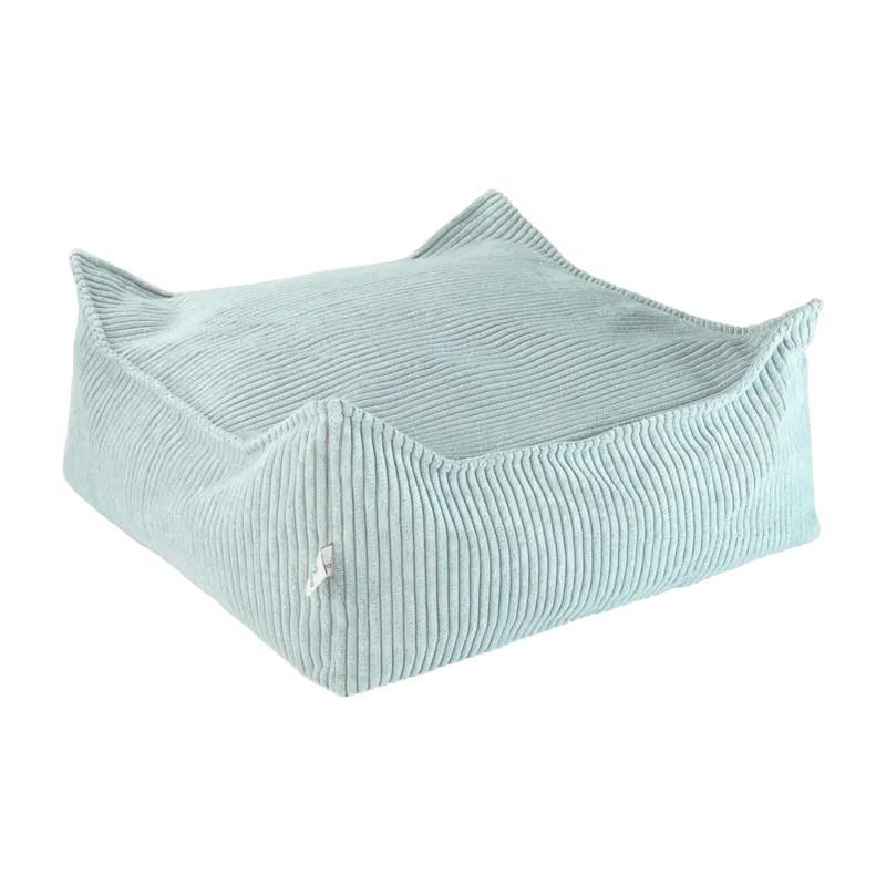 Pouf carré en velours côtelé vert menthe poivrée 60 x 60 cm - Wigiwama