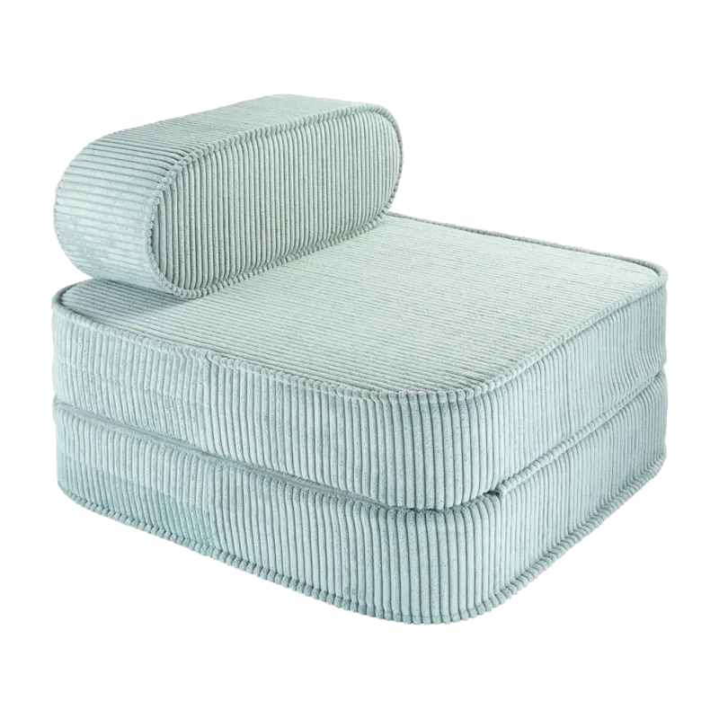 Fauteuil pliable en velours côtelé vert menthe poivrée 150 x 60 cm - Wigiwama