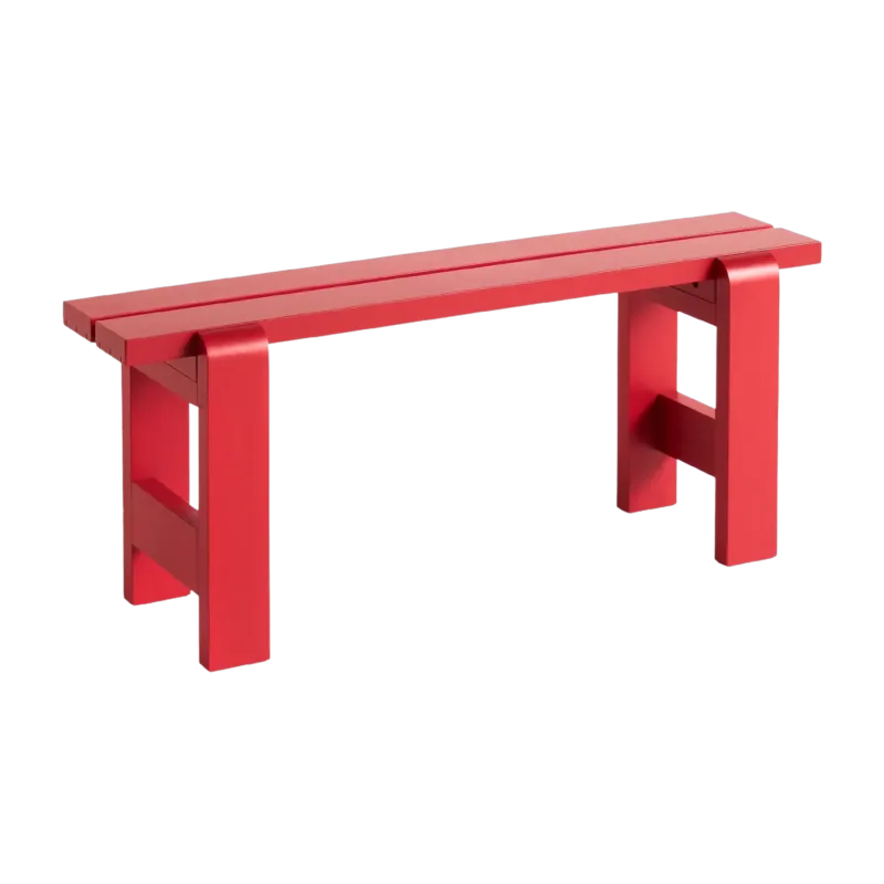 Banc en pin laqué rouge 111 x 23 x 45 cm Weekday - Hay
