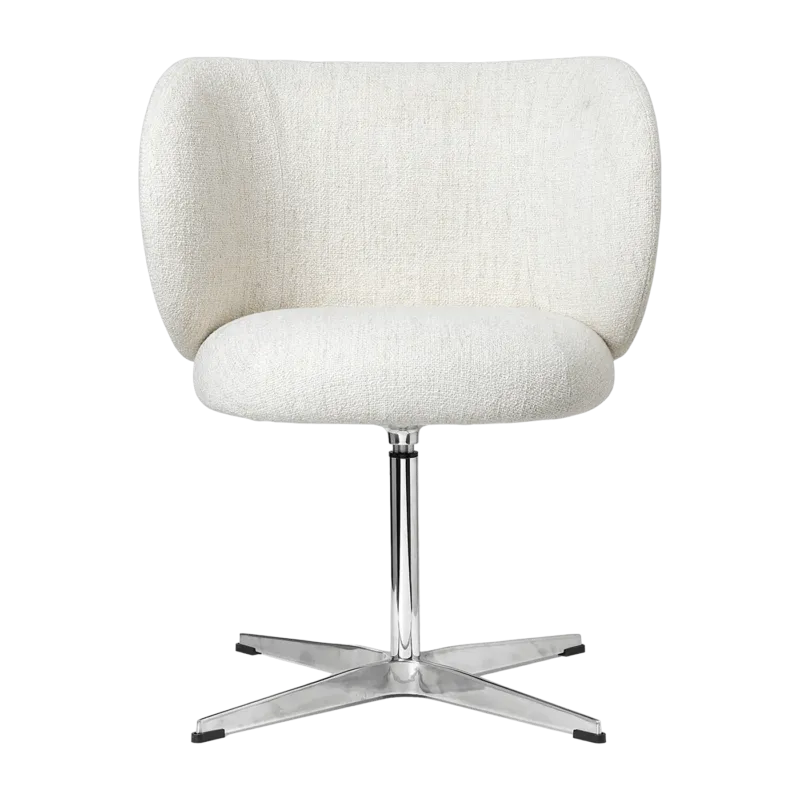 Chaise pivotante en tissu bouclé blanc 69 x 69 cm Rico - Ferm Living