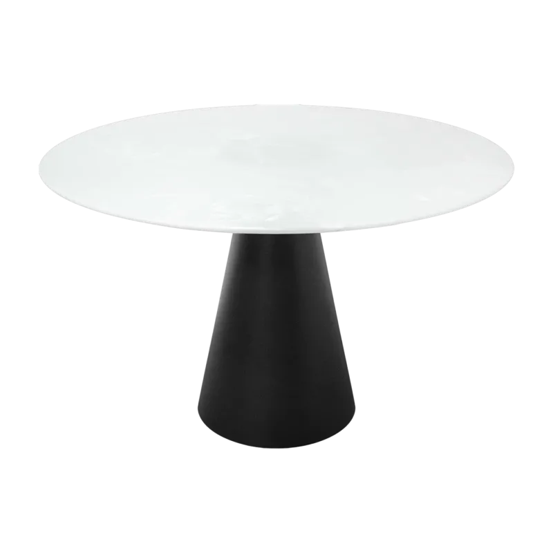 Table à manger ronde en acier noire 120 x 76 cm Cone - Versmissen