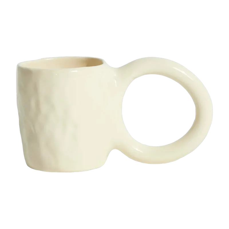 Mug en faïence vanille 9 cm Donut - Petite Friture