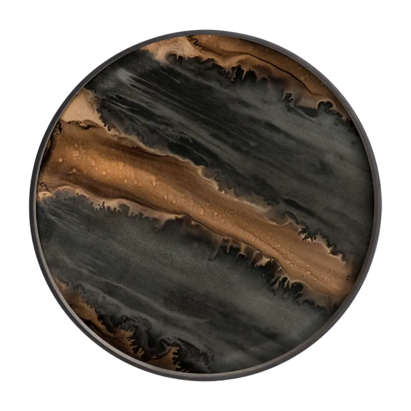 Plateau rond en verre bronze 61 cm Organic - Ethnicraft Accessories