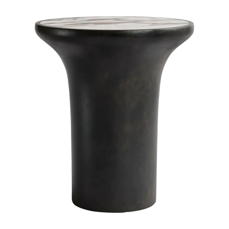 Table d'appoint en béton et marbre calacatta 35 x 35 cm Trumpet - 101 Copenhagen