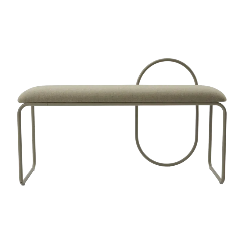 Banc en bouclé taupe 110 x 39 cm Angui - AYTM