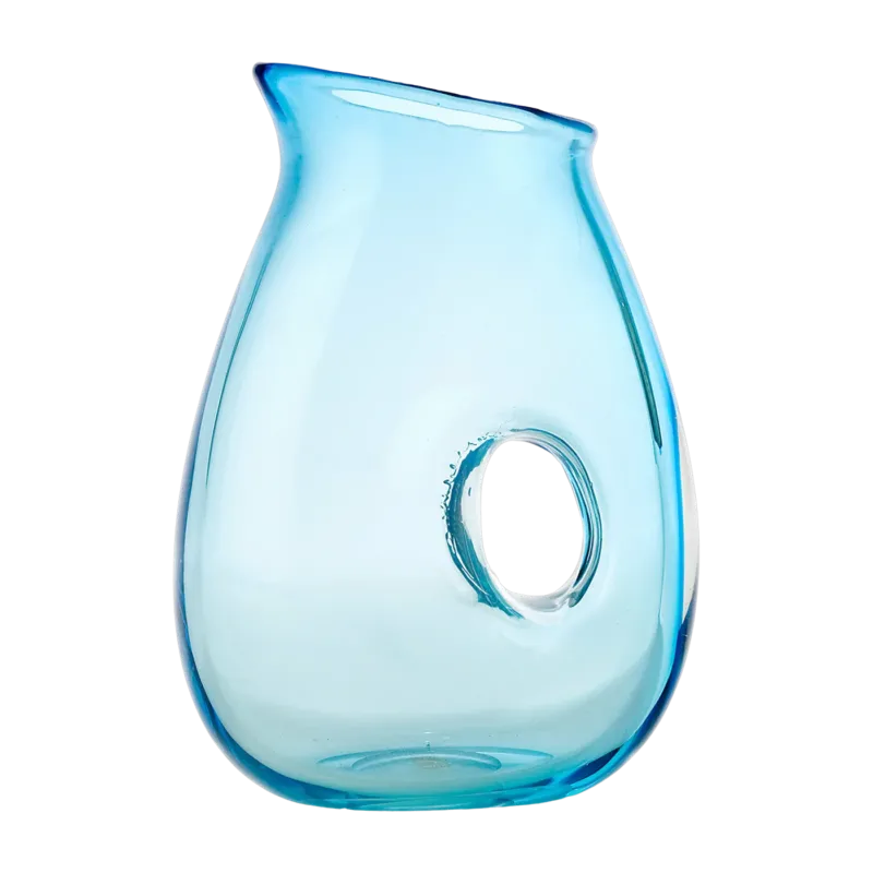 Pichet en verre bleu clair 22 cm - Pols Potten