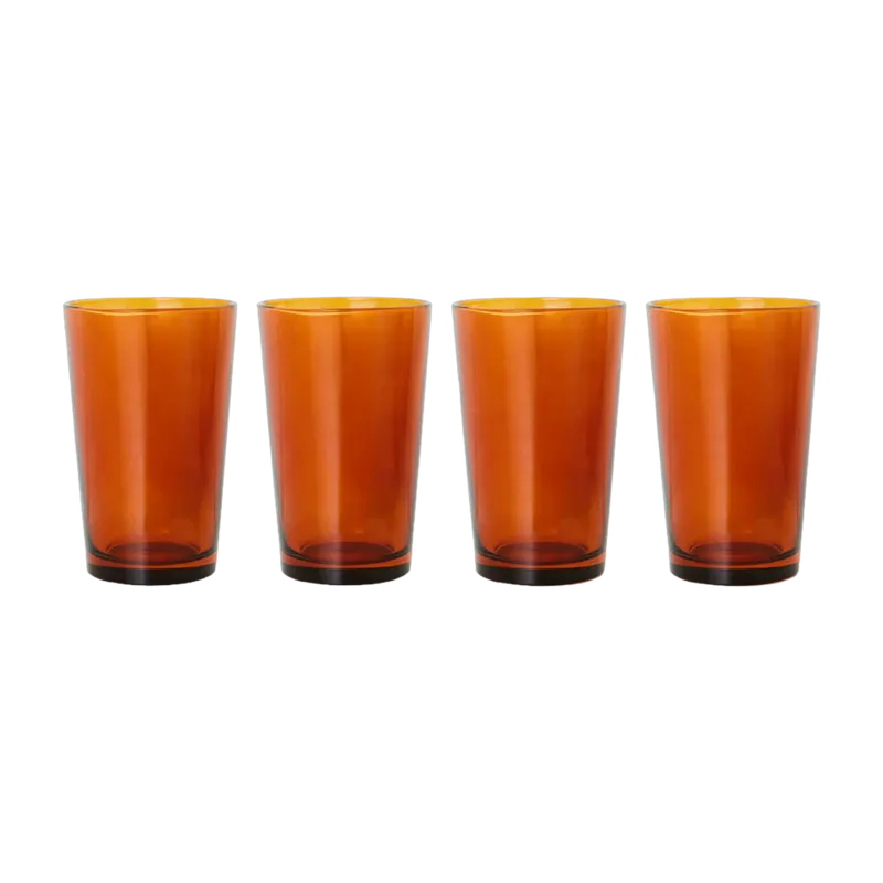 4 Verres à thé marron Amber - HKliving