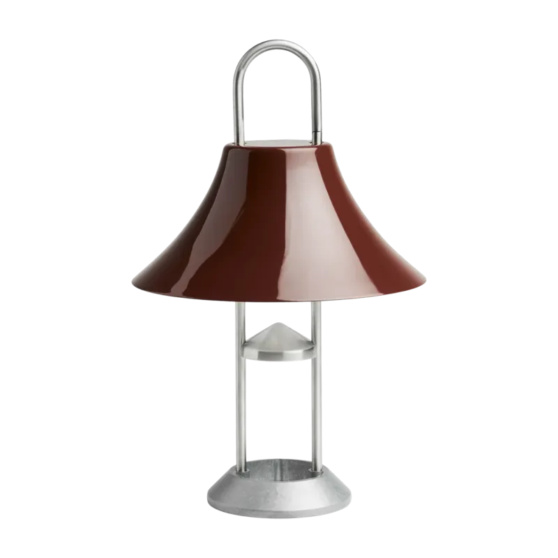 Lampe portable en acier poli rouge 19 x 30 cm Mousqueton - HAY