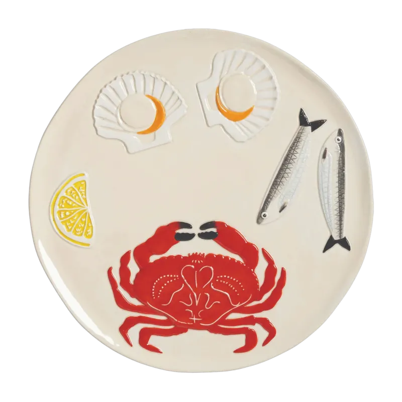 Assiette plate motif crabe De la mer - &Klevering