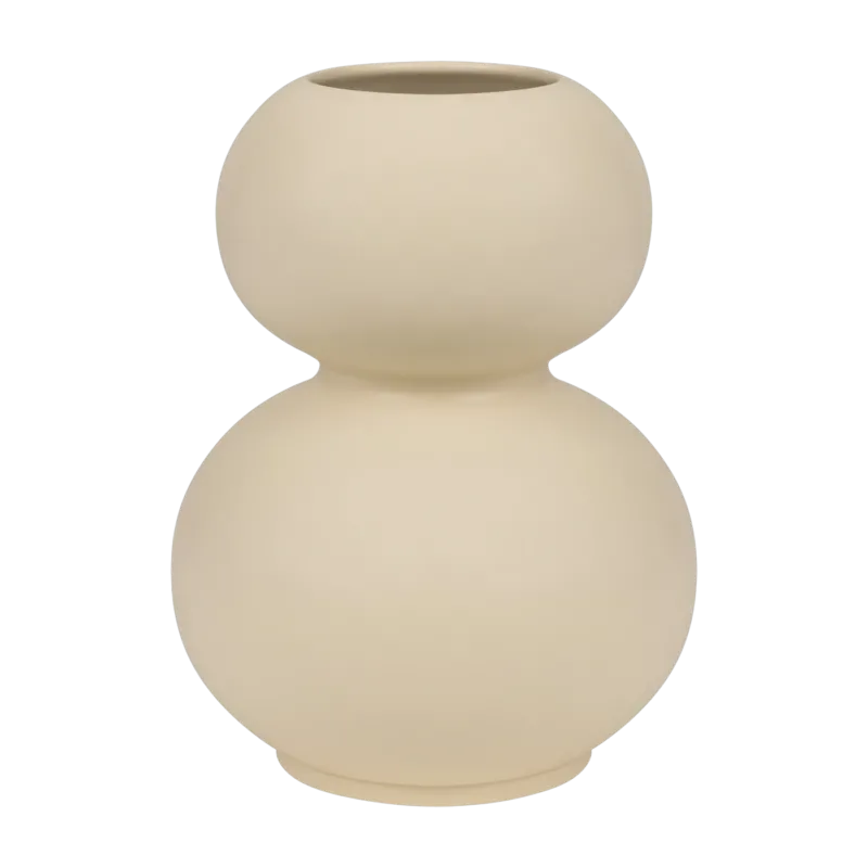 Vase en céramique émaillée beige mat 30 cm Tuga - Noo.ma