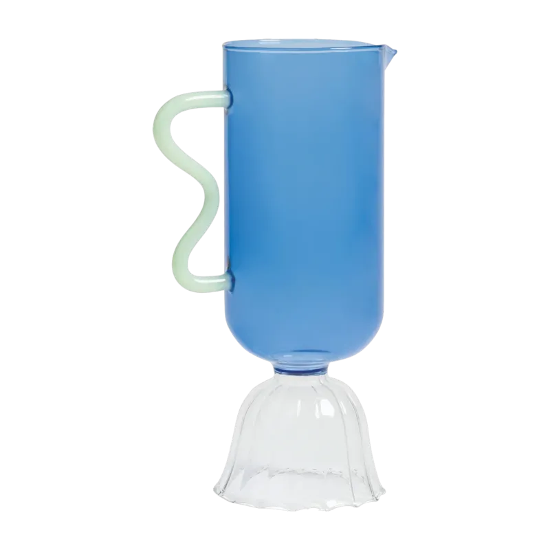 Carafe en verre bleu 0,7 L Tulip - &Klevering