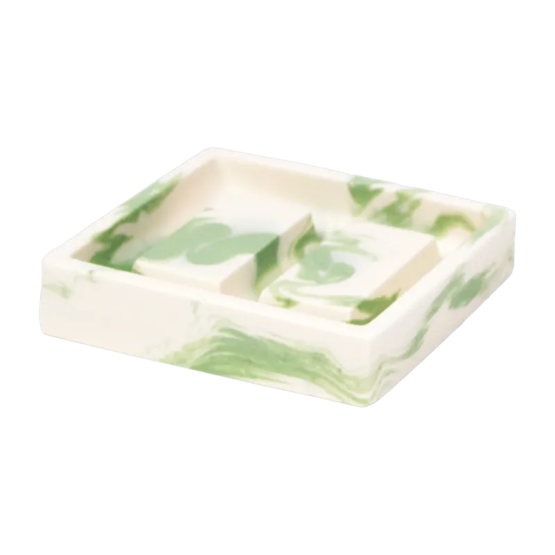 Porte-savon en roche saline vert de gris 9,5 x 2,3 cm - Studio Rosaroom