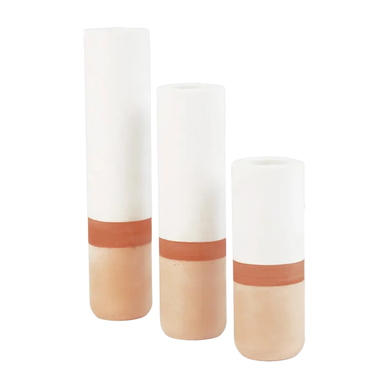 3 vases en roche saline terracotta 2,4 cm Labo - Studio Rosaroom