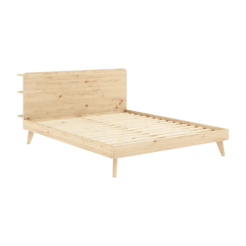 Lit en pin clair laqué 160 x 200 cm Retreat - Karup Design