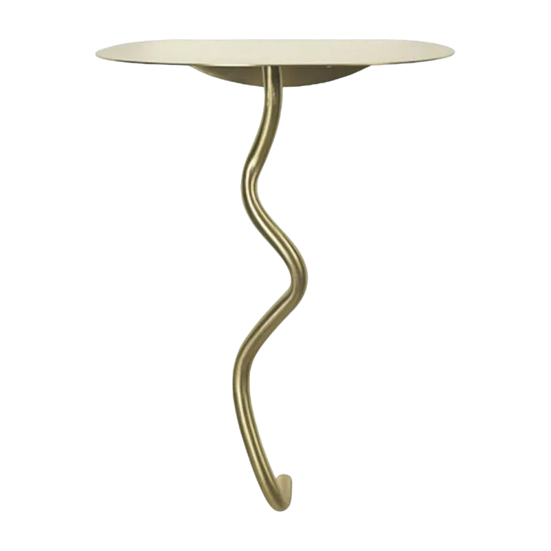 Etagère murale en laiton doré 43,5 x 28 cm Curvature - Ferm Living