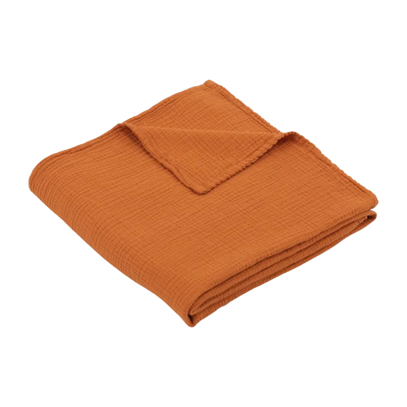 Maxi-lange en gaze de coton 120 x 120 cm orange abricot Les Petits - The Cool Republic