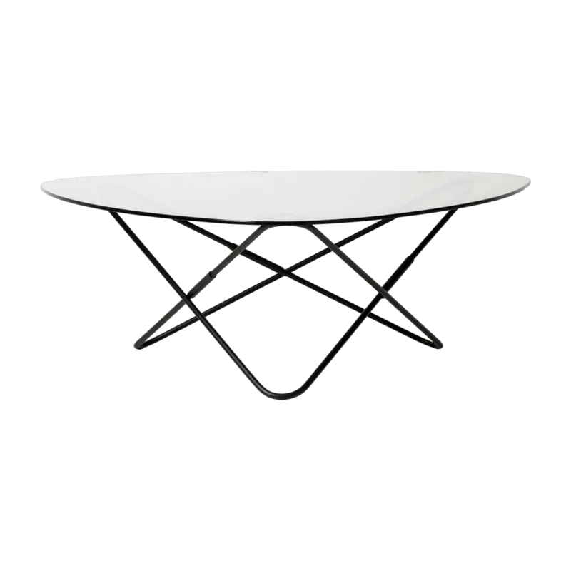 Table basse structure noire et verre fumé AO - Airborne