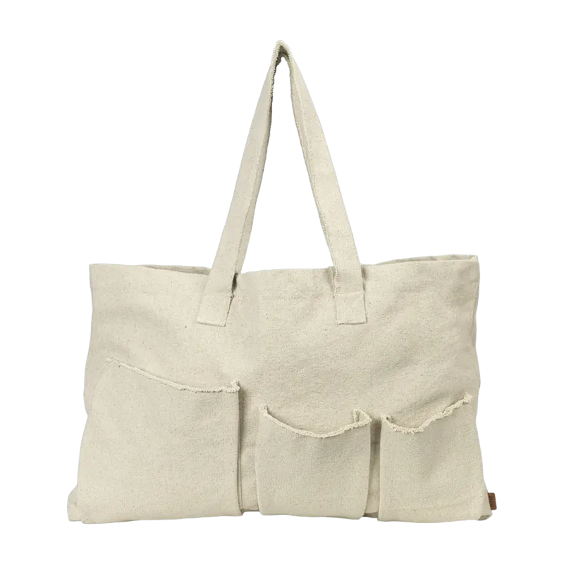 Sac de voyage en coton beige 50 x 40 cm Pocket - Ferm Living