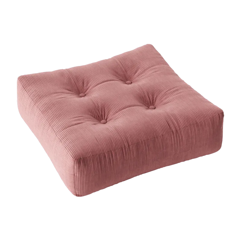 Pouf en velours côtelé rose sorbet More - Karup Design
