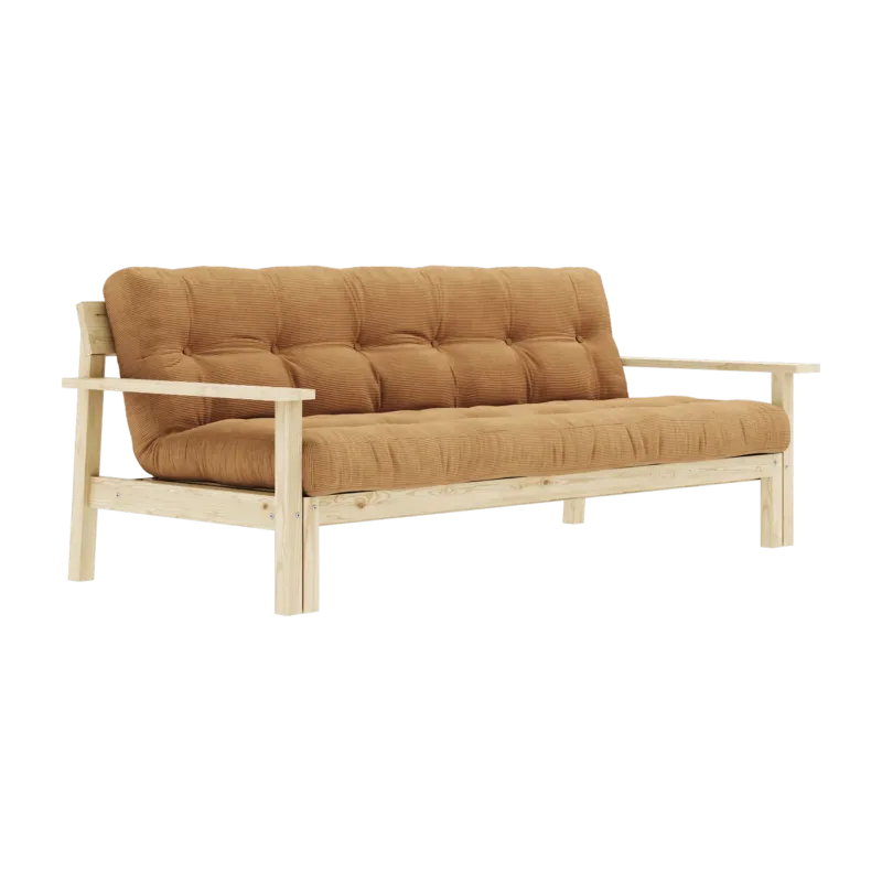 Canapé-lit en bois clair et tissu marron fudge Unwind - Karup Design