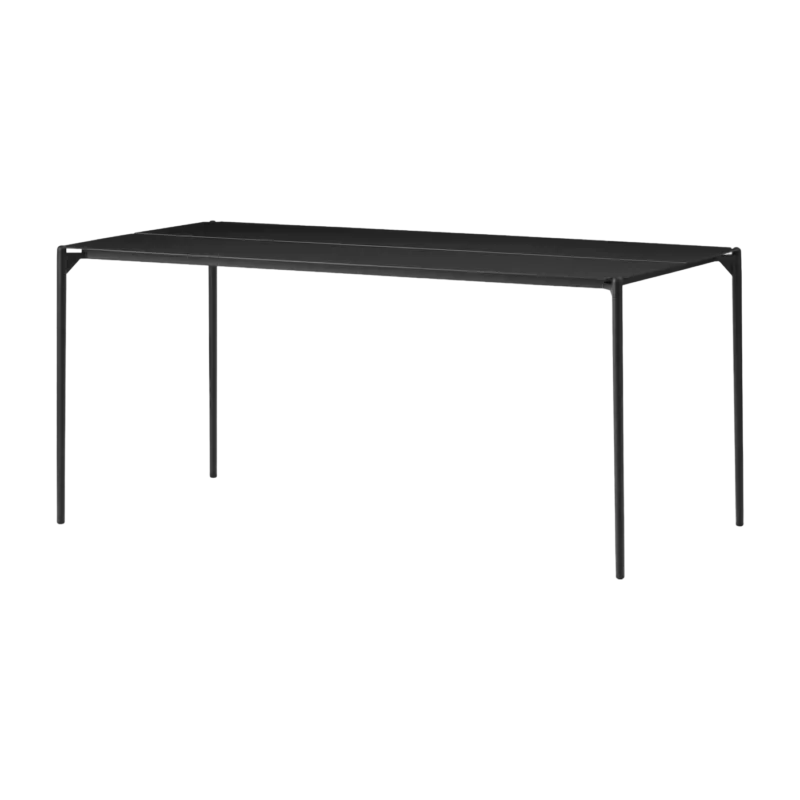 Table à manger rectangulaire en acier noir 160 x 80 cm Novo - AYTM