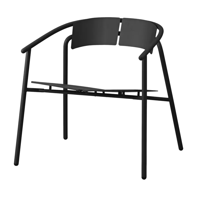 Chaise lounge de jardin avec accoudoirs en acier noir Novo - AYTM