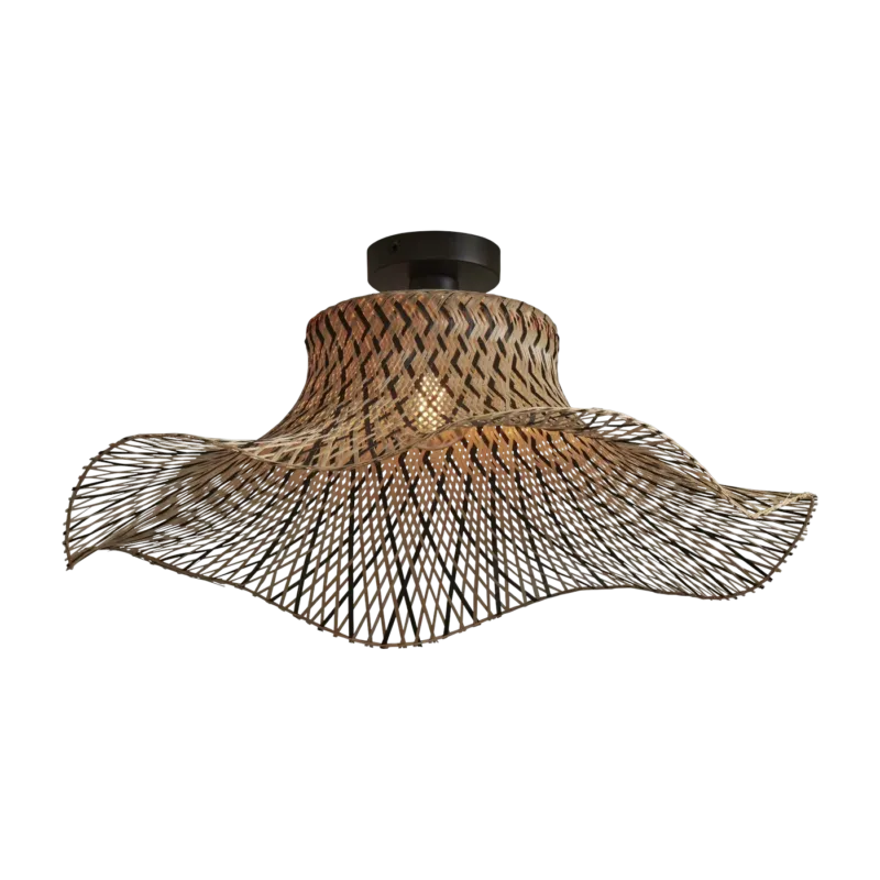 Plafonnier en bambou noir et naturel 65x20 cm Ibiza - Good & Mojo