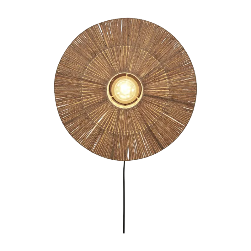 Lampe murale ronde en bambou naturel 55x14 cm Iguazu - Good & Mojo