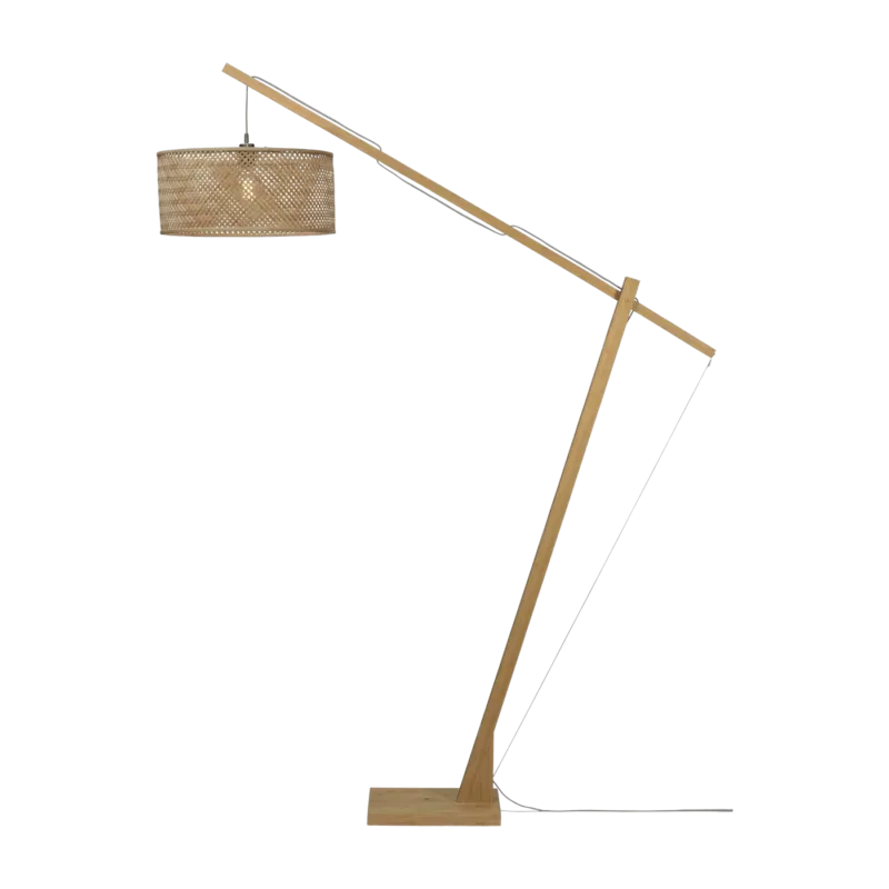 Lampadaire en bambou naturel avec abat-jour en bois naturel 207x50 cm Java - Good & Mojo