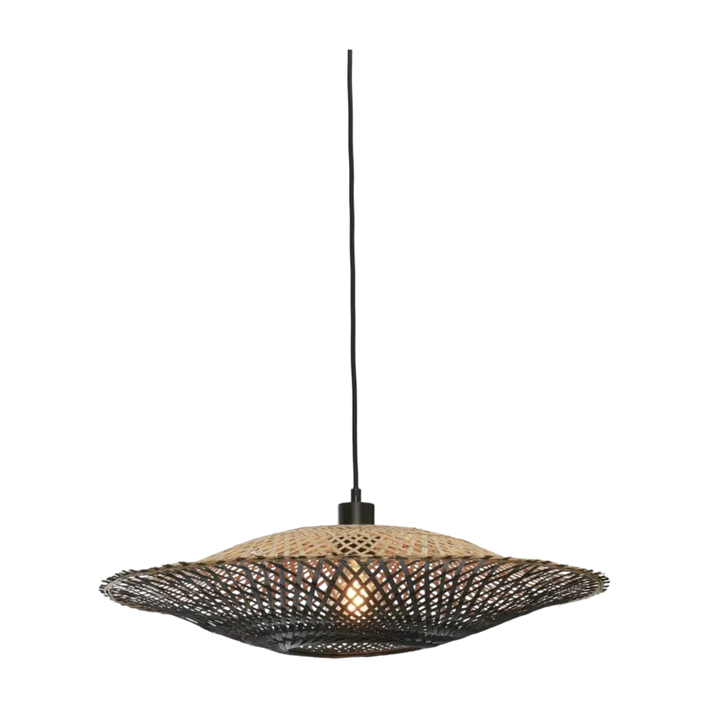 Lampe suspendue en bambou noir et naturel 60x15 cm Kalimantan - Good & Mojo