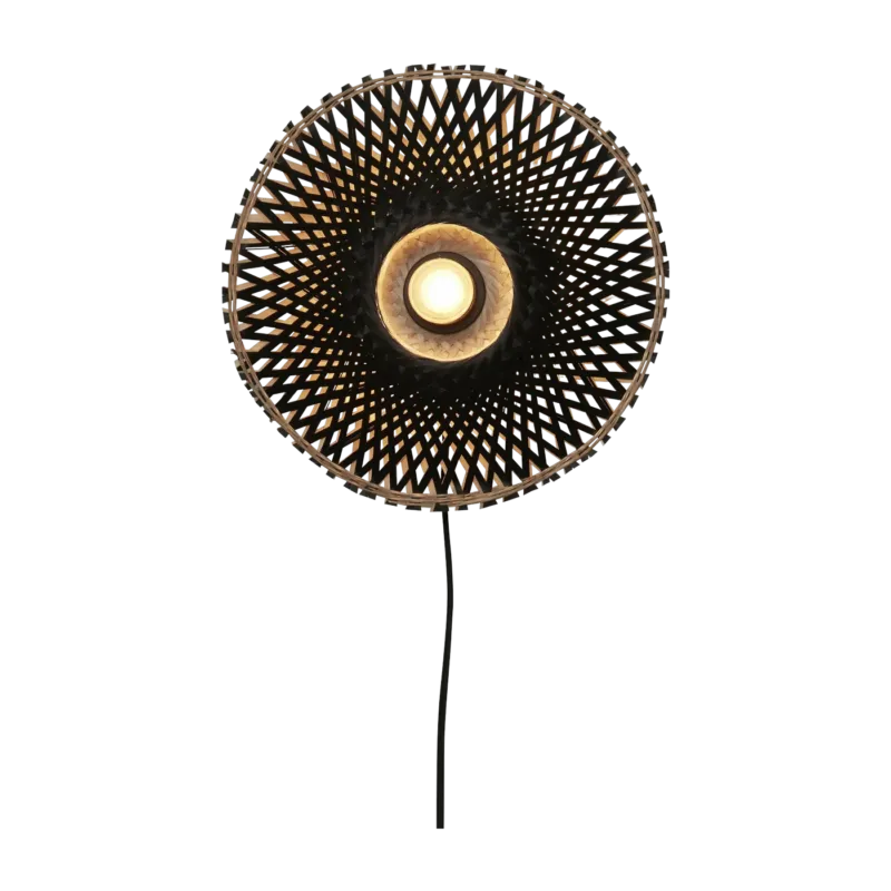 Lampe murale en bambou noir 30x8 cm Kalimantan - Good & Mojo