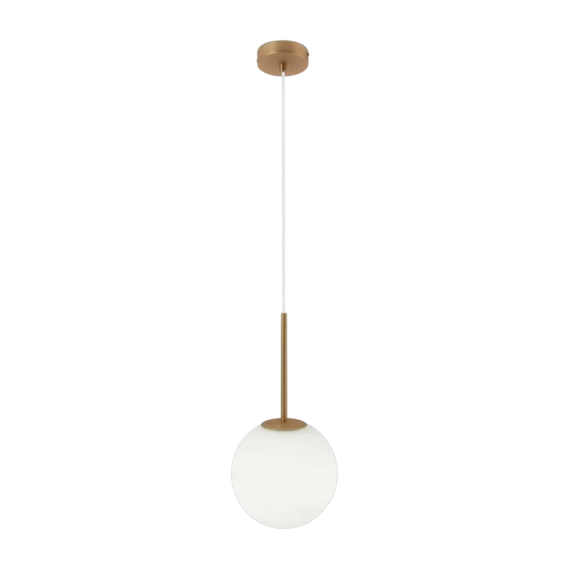 Suspension avec armature en métal doré et globe en verre blanc mat 40 cm Basic form - Maytoni