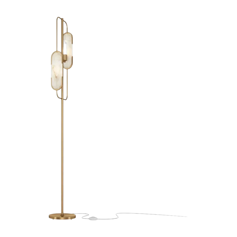 Lampadaire en aluminium doré et abat-jour en pierre naturelle 160 cm Marmo - Maytoni