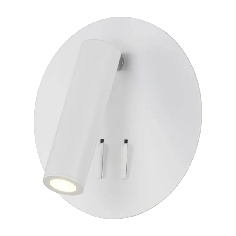 Applique murale ronde avec interrupteur en aluminium blanc Ios 176 - Maytoni