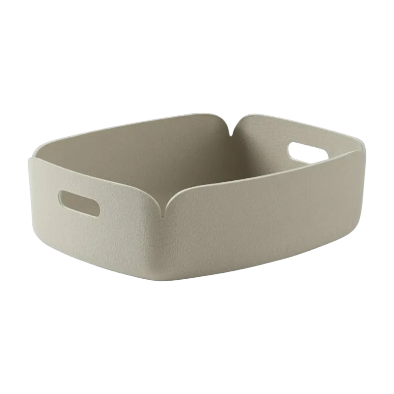 Petit panier de rangement recyclé rectangulaire sable Restore - Muuto