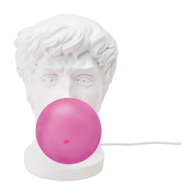 Lampe statue bubble-gum en résine blanche 40 cm Wondertimes - Seletti