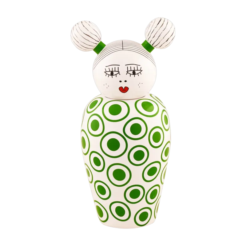 Vase poupée avec couvercle vert 17 x 25 cm Canopie Izumi - Seletti
