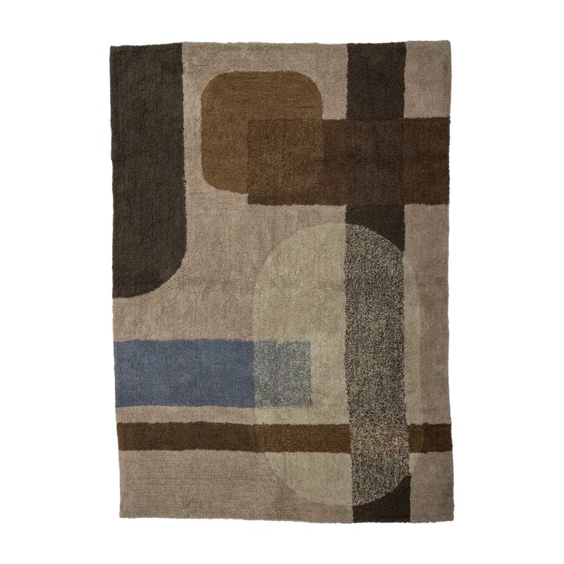 Tapis rectangulaire en coton marron 200x140 cm Zofia - Bloomingville