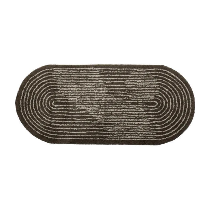 Tapis ovale en coton marron 160x70 cm Zhina - Bloomingville