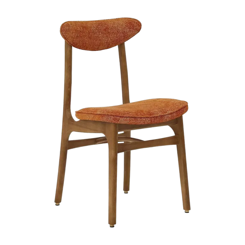 Chaise en tissu marbre orange et frêne foncé 52 x 45 Série 200-190 - 366 Concept