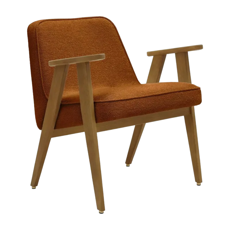 Fauteuil en tissu bouclé et chêne foncé 66 x 64 cm Série 366 - 366 Concept