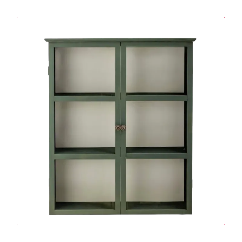 Vitrine rectangulaire en bois de sapin vert 85 x 100 cm Tone - Bloomingville