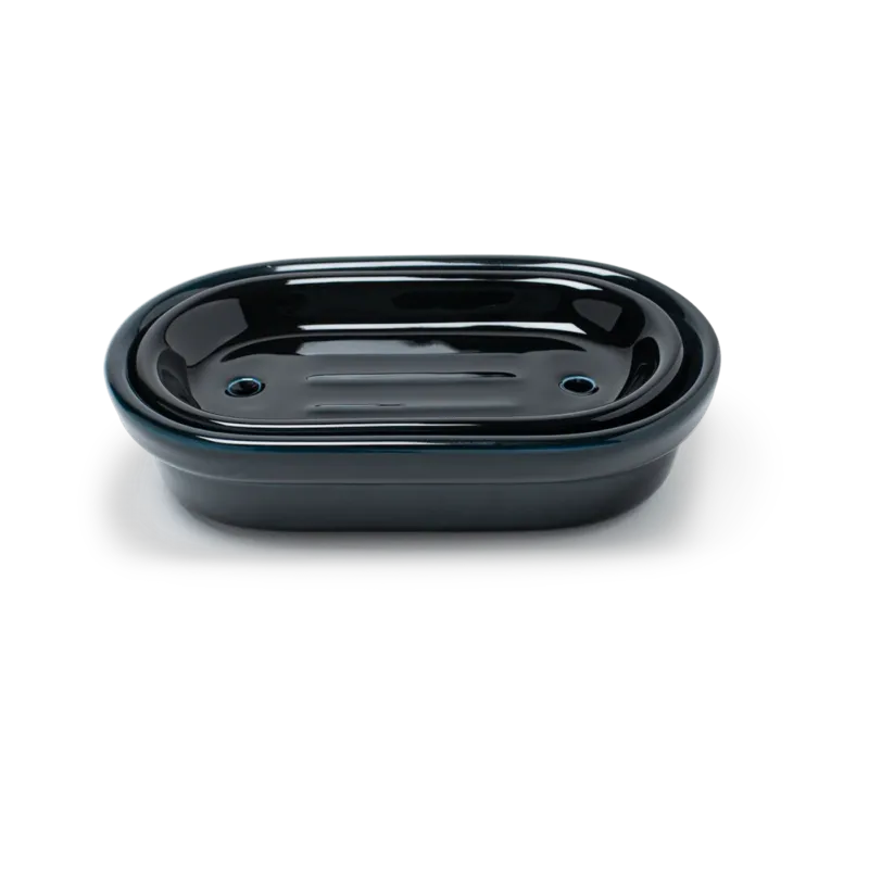 Porte-savon en porcelaine noire brillant - Merigous