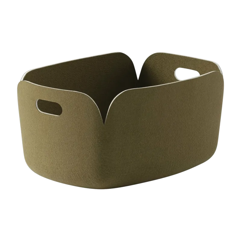 Panier rectangulaire marron vert Restore - Muuto