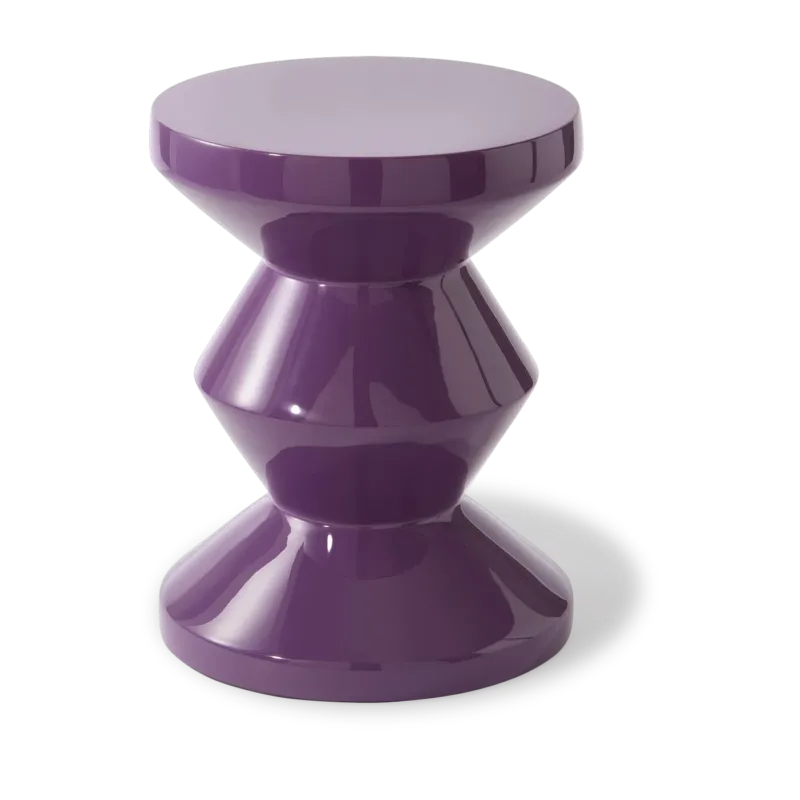 Table d'appoint laqué mauve foncé 46 cm Zig zag - Pols Potten