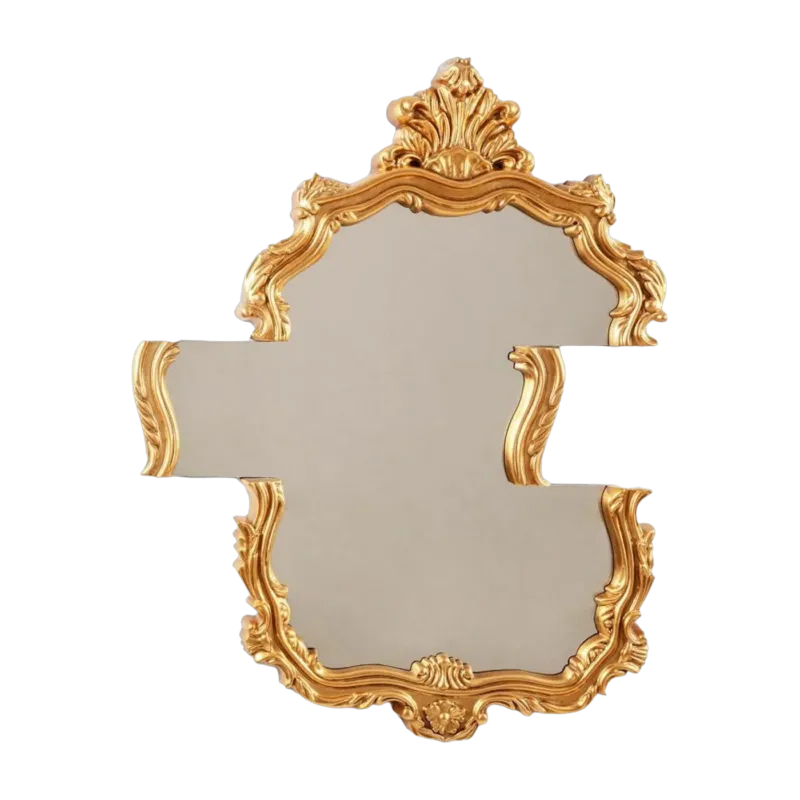Miroir avec cadre en polyuréthane doré 70 x 90 cm Tetris - Seletti