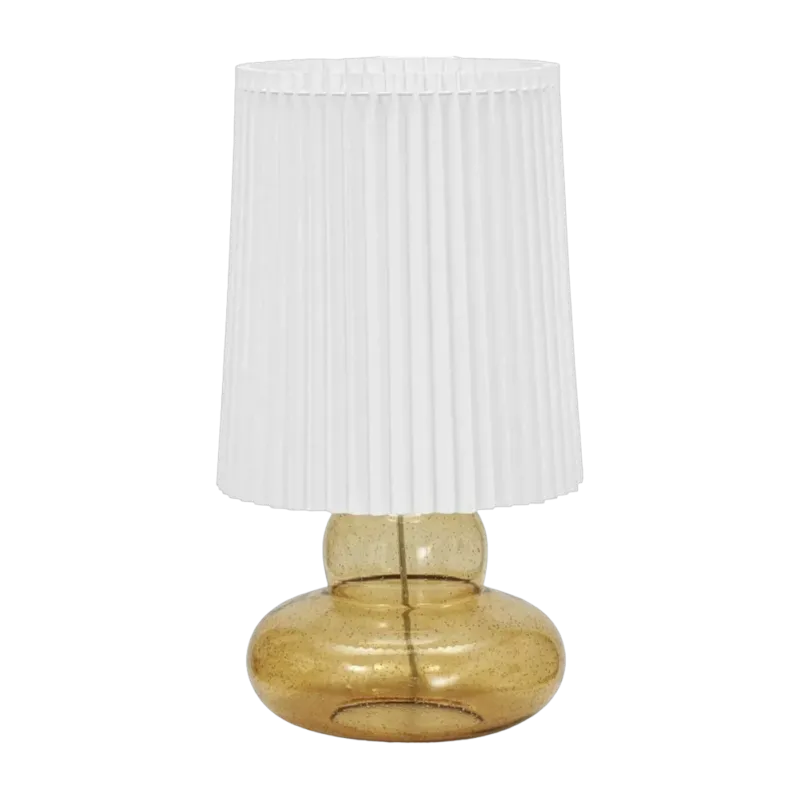Lampe ronde à poser en verre jaune avec abat-jour 55 cm Ribe - House Doctor