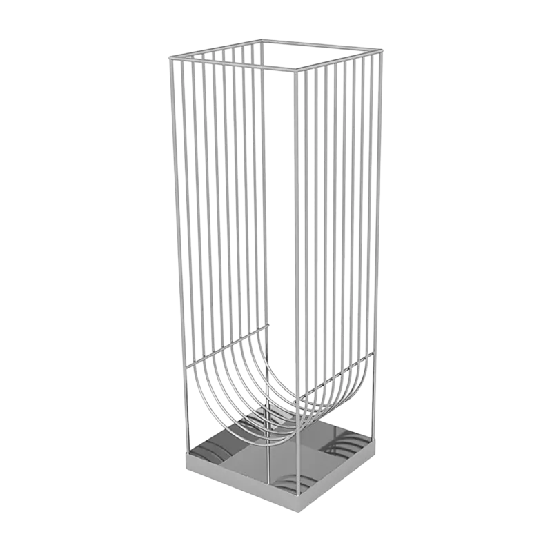 Porte-parapluies en acier inoxydable argenté 56 cm Curva - AYTM