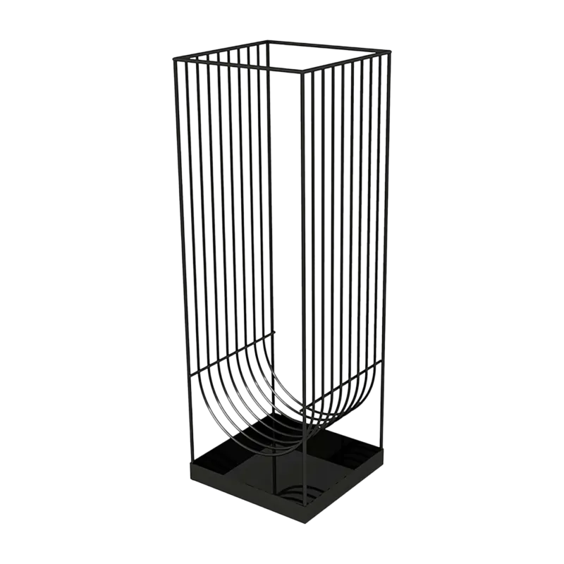 Porte-parapluies en acier inoxydable noir 56 cm Curva - AYTM